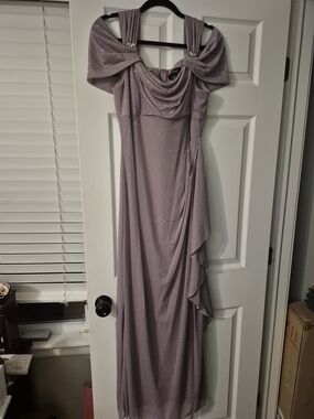 R&M Richards Lavender Sparkle Maxi Gown